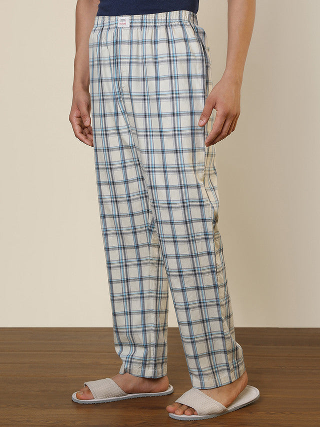 Sleepz Men Brown Checks Regular Fit Cotton Pyjama