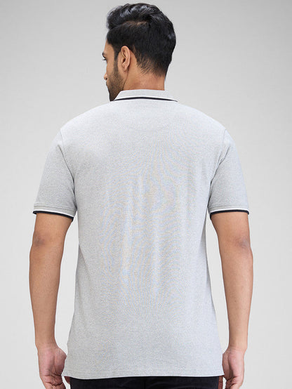 Colorplus Grey Solid Regular Fit Cotton T-Shirt