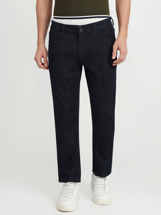 Colorplus Men Blue Plain Regular Fit Cotton Blend Jeans