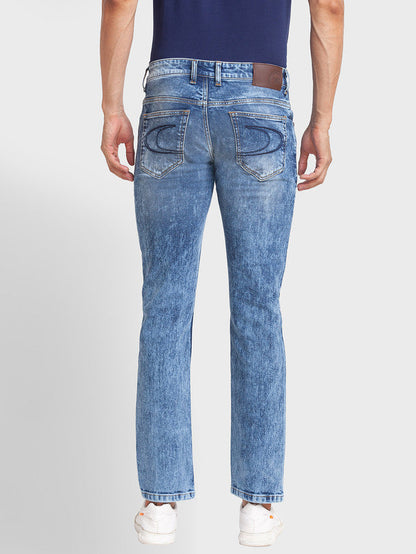 Colorplus Men Blue Self Design Tapered Fit Jeans