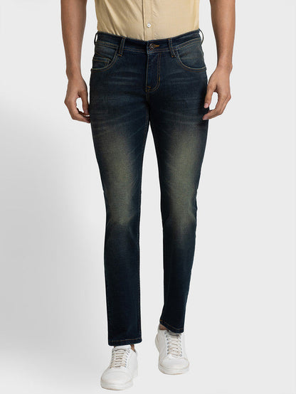 Colorplus Men Brown Yarn Dyed Tapered Fit Jeans