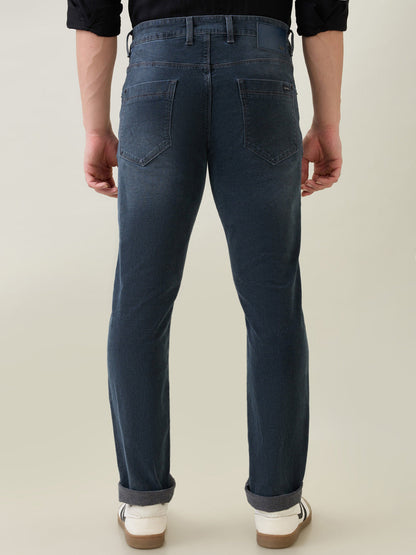 Colorplus Men Grey Plain Mid Rise Slim Fit Cotton Blend Jeans