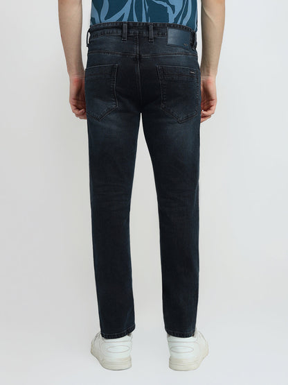 Colorplus Men Grey Plain Mid Rise Slim Fit Cotton Blend Jeans