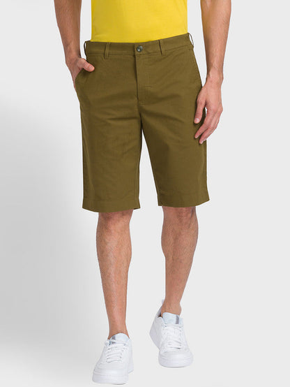 Colorplus Men Green Solid Contemporary Fit Shorts