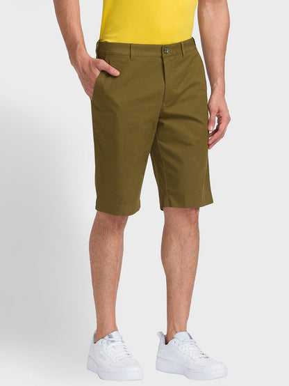 Colorplus Men Green Solid Contemporary Fit Shorts