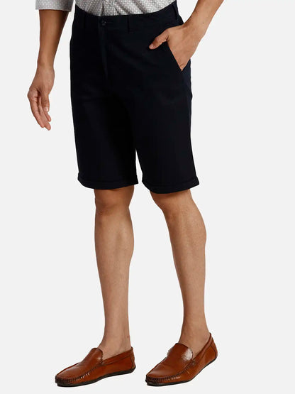 Colorplus Regular Fit Solid Dark Blue Short