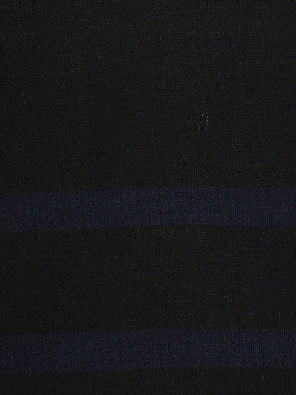 Men Black Classic Fit Stripe Cotton Half Sleeve T-Shirt