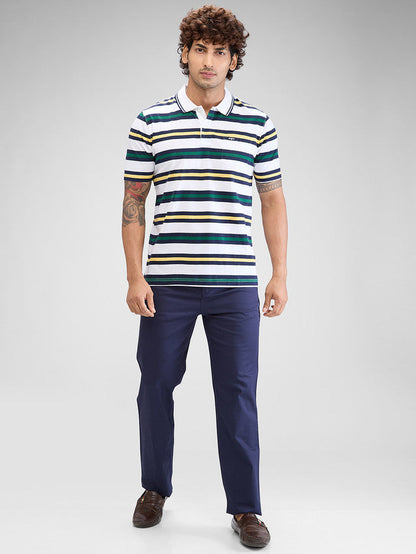 Colorplus White Stripe Classic Fit Cotton T-Shirt