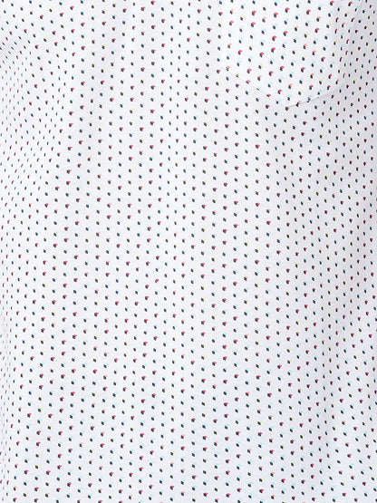 Men White Classic Fit Print Cotton Half Sleeve T-Shirt