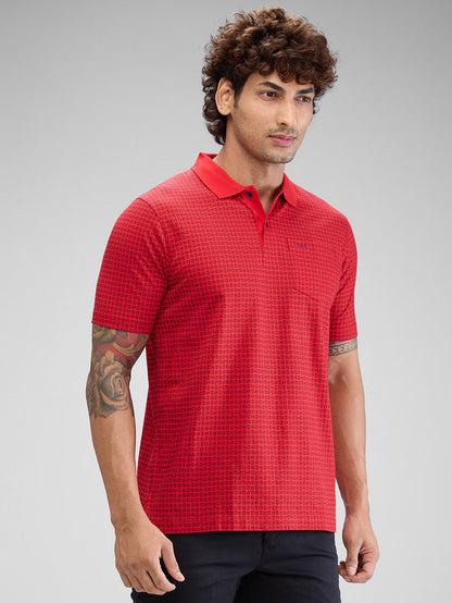 Colorplus Red Printed Classic Fit Cotton T-Shirt