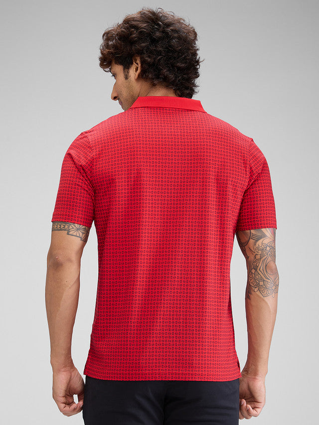 Colorplus Red Printed Classic Fit Cotton T-Shirt