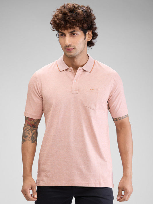 Colorplus Orange Solid Comfort Fit Cotton T-Shirt