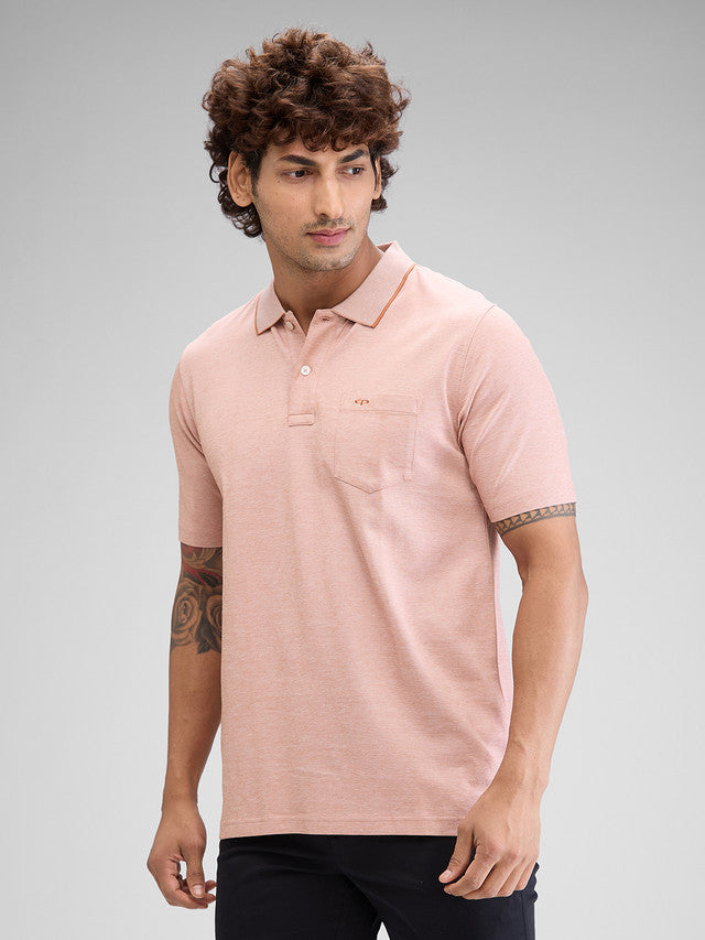 Colorplus Orange Solid Comfort Fit Cotton T-Shirt
