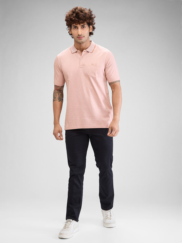 Colorplus Orange Solid Comfort Fit Cotton T-Shirt