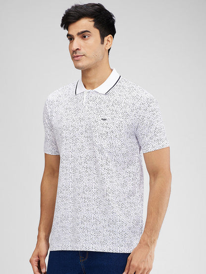 Colorplus White Printed Comfort Fit Cotton T-Shirt