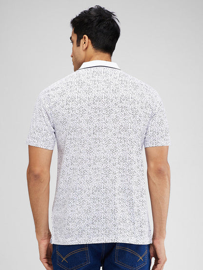 Colorplus White Printed Comfort Fit Cotton T-Shirt
