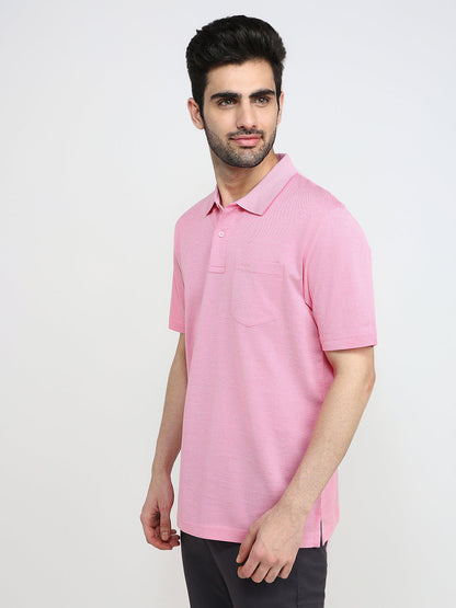 Colorplus Men Red Solid Comfort Fit Cotton Half Sleeve T-Shirt