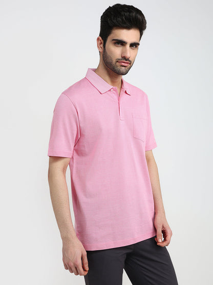 Colorplus Men Red Solid Comfort Fit Cotton Half Sleeve T-Shirt
