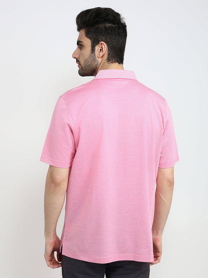 Colorplus Men Red Solid Comfort Fit Cotton Half Sleeve T-Shirt