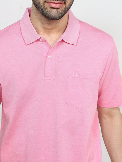 Colorplus Men Red Solid Comfort Fit Cotton Half Sleeve T-Shirt
