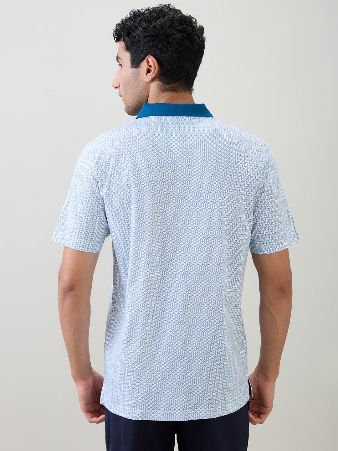 Colorplus Men White Printed Comfort Fit Cotton Half Sleeve T-Shirt