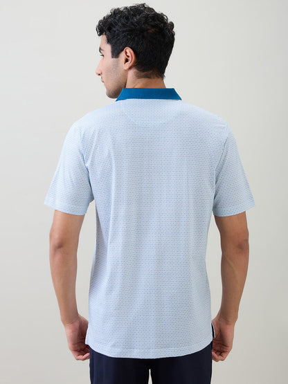Colorplus Men White Printed Comfort Fit Cotton Half Sleeve T-Shirt
