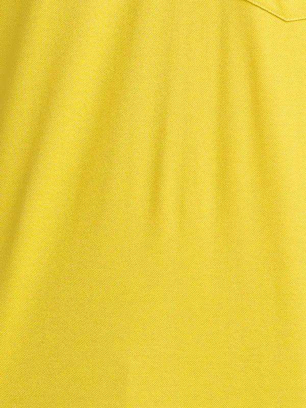 Men Yellow Tailored Fit Solid Cotton Half Sleeve T-Shirt