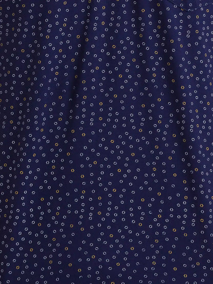 Men Navy Tailored Fit Print  Cotton Half Sleeve  T-Shirt