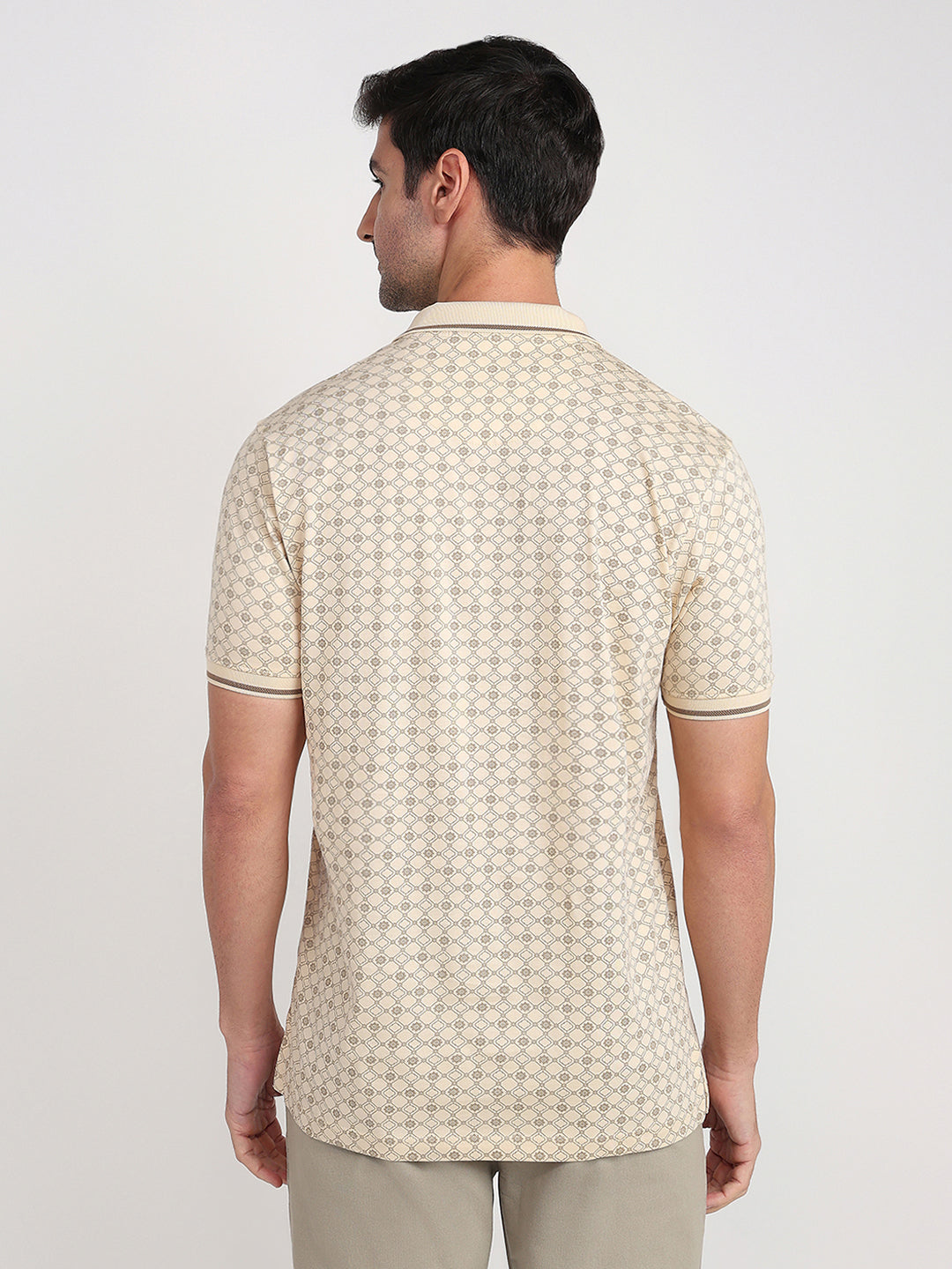 Colorplus Men Brown Printed Regular Fit Cotton Half Sleeve T-Shirt