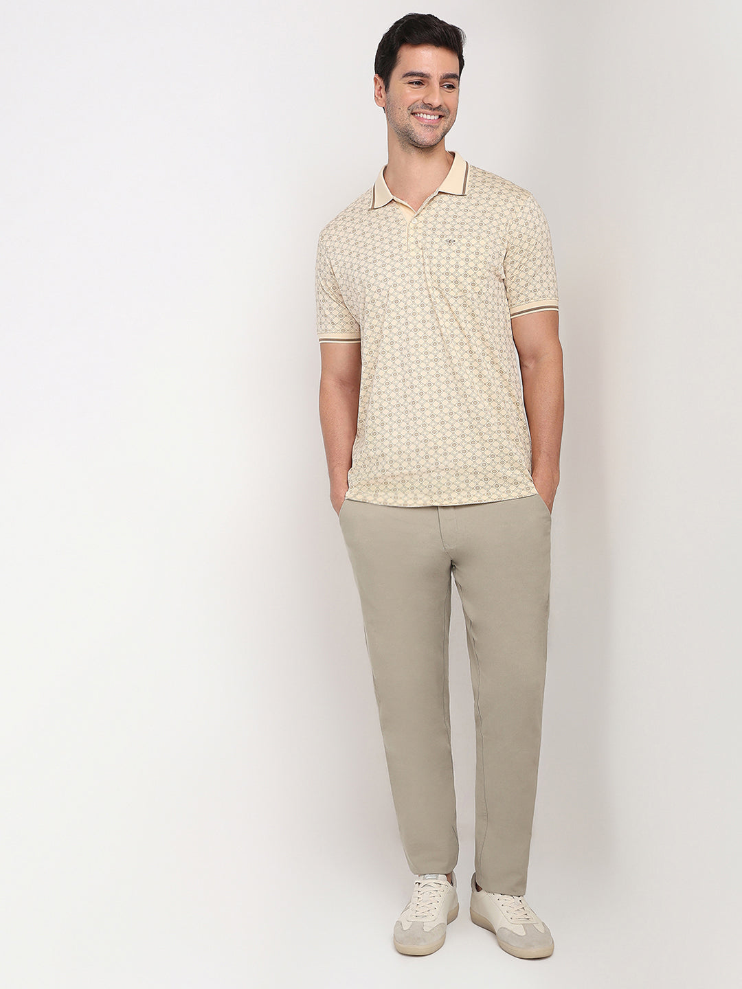 Colorplus Men Brown Printed Regular Fit Cotton Half Sleeve T-Shirt