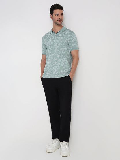 Colorplus Men Green Printed Regular Fit Cotton Half Sleeve T-Shirt