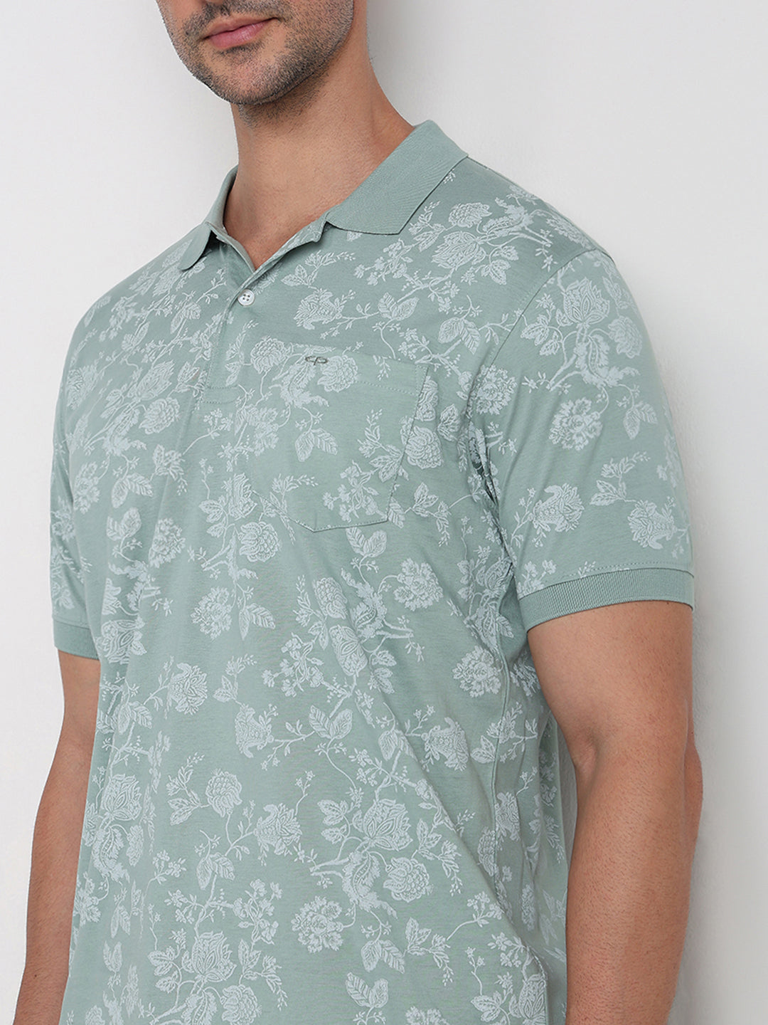 Colorplus Men Green Printed Regular Fit Cotton Half Sleeve T-Shirt