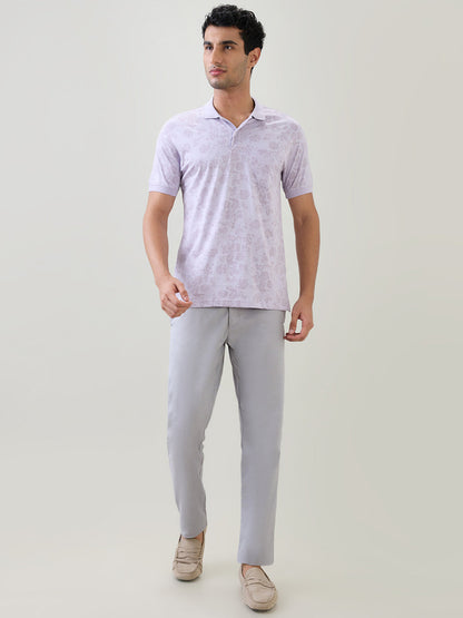 Colorplus Men Purple Printed Regular Fit Cotton Half Sleeve T-Shirt