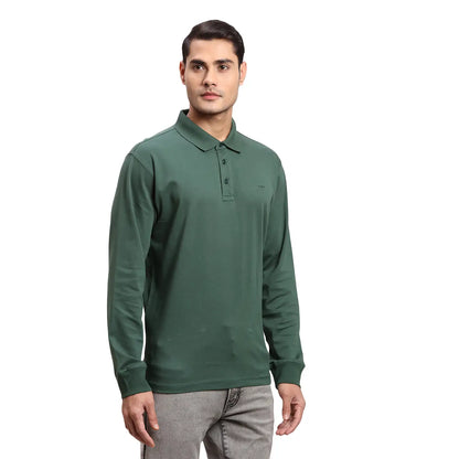 Colorplus Men Green Regular Fit Solid Cotton T-Shirt