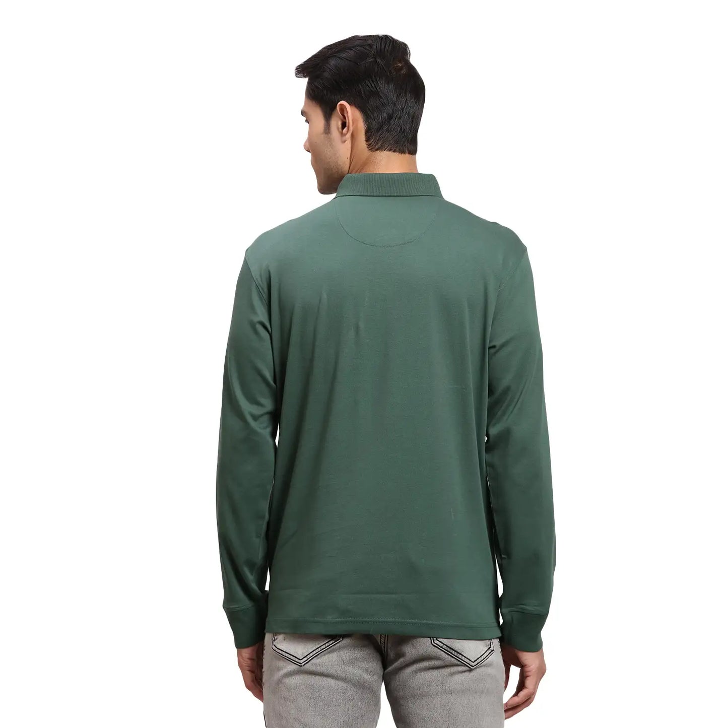 Colorplus Men Green Regular Fit Solid Cotton T-Shirt