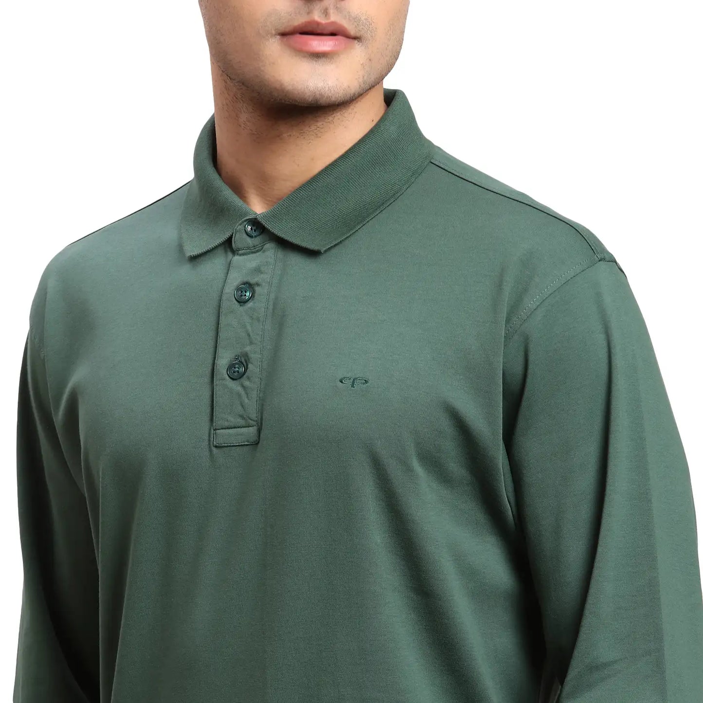 Colorplus Men Green Regular Fit Solid Cotton T-Shirt