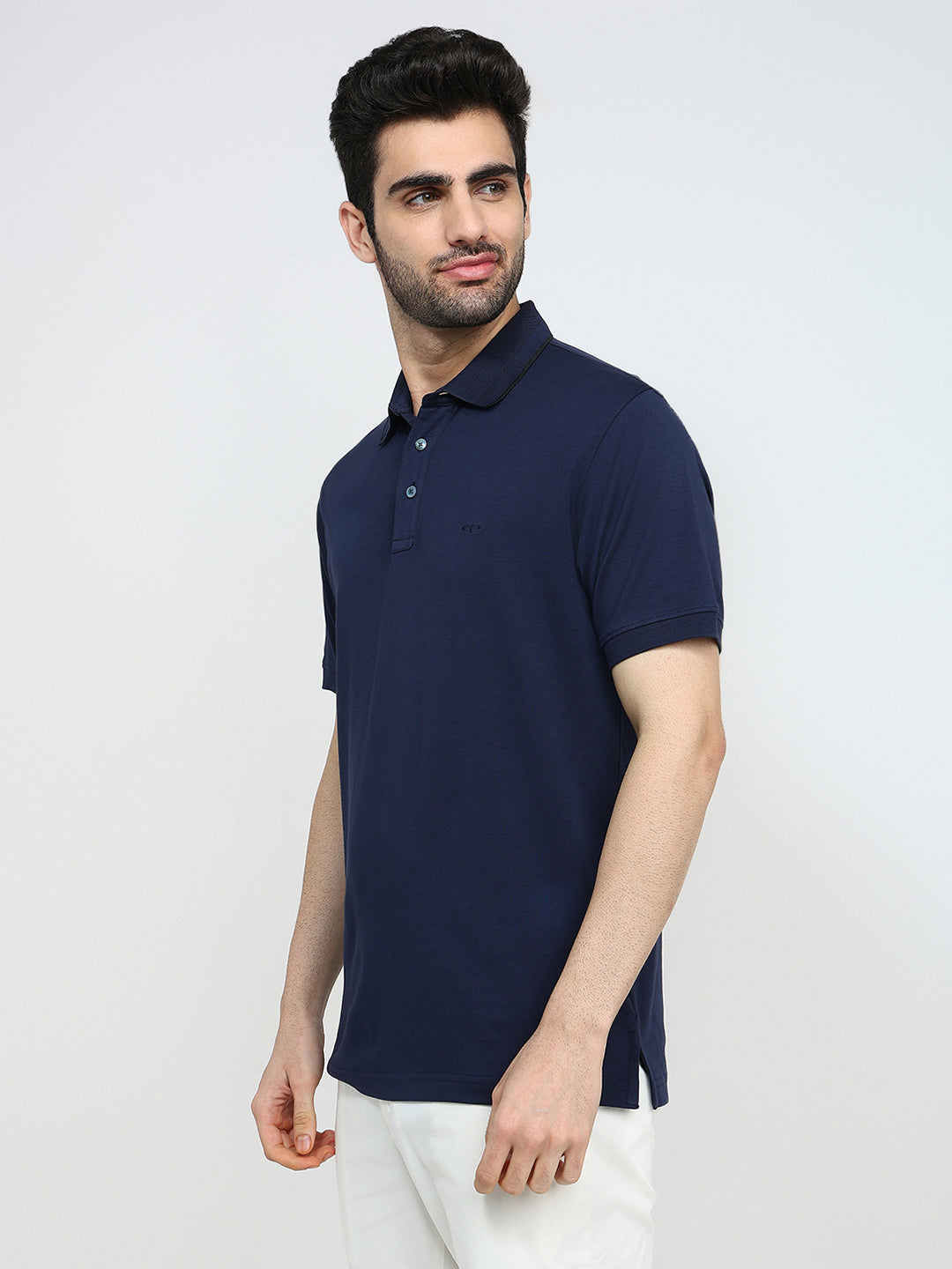 Colorplus Men Blue Printed Regular Fit Cotton Half Sleeve T-Shirt