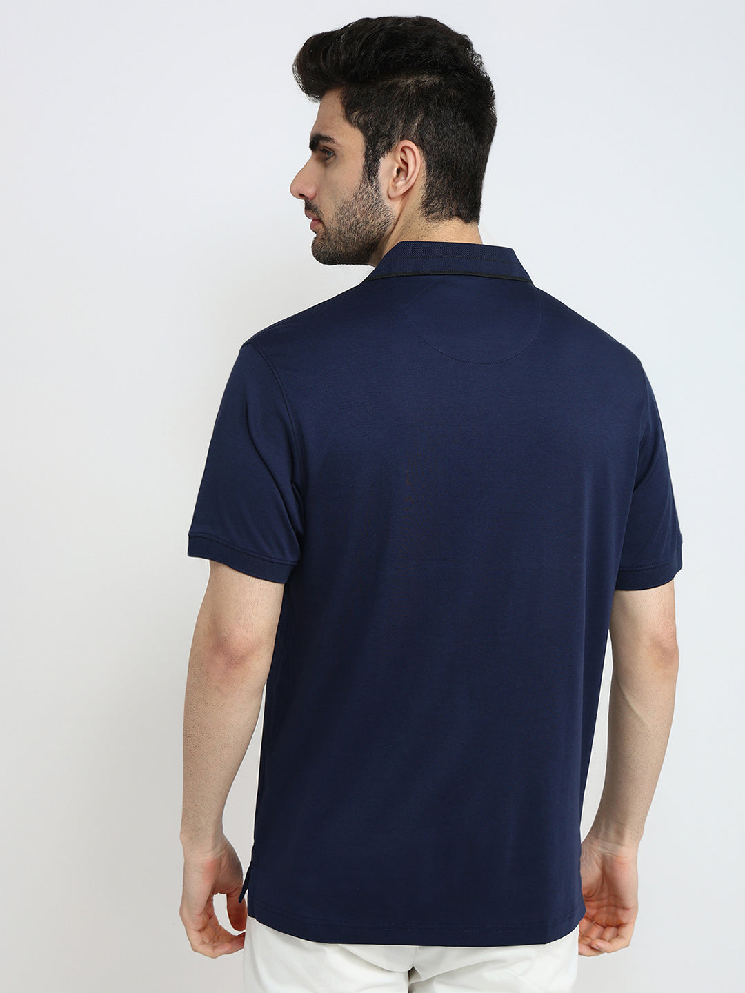 Colorplus Men Blue Printed Regular Fit Cotton Half Sleeve T-Shirt