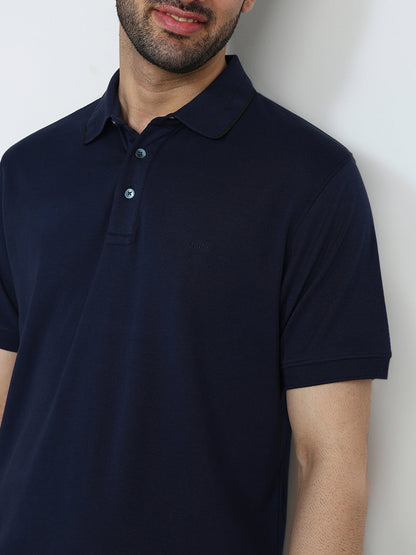 Colorplus Men Blue Printed Regular Fit Cotton Half Sleeve T-Shirt