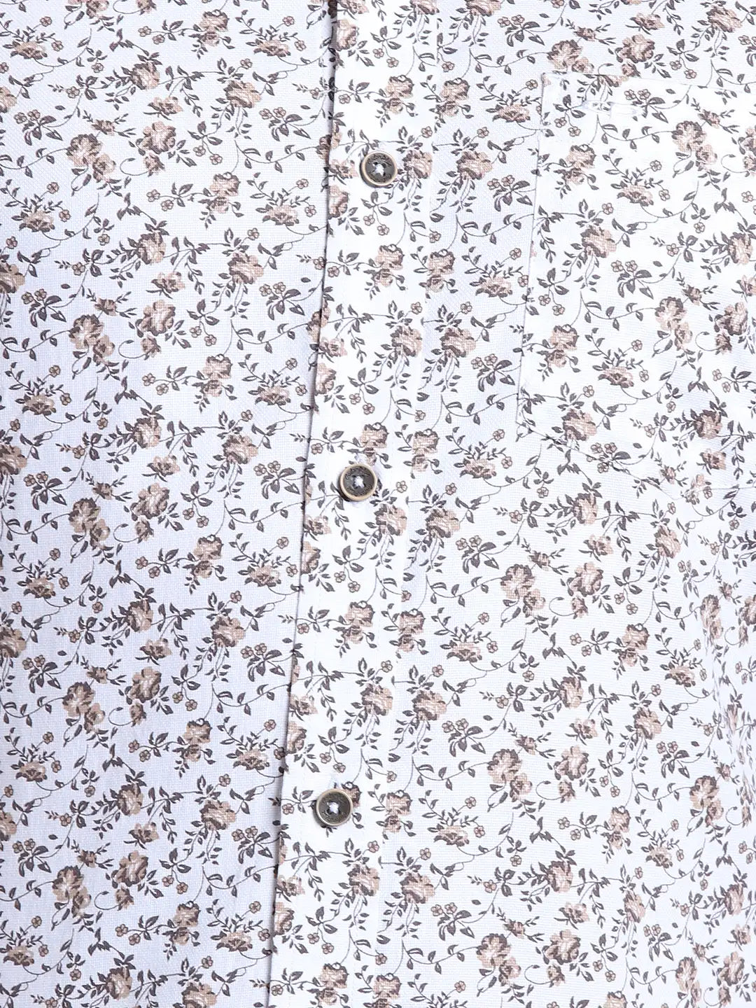 Men Brown Contemporary Fit Print Cotton Full Sleeve Shirts