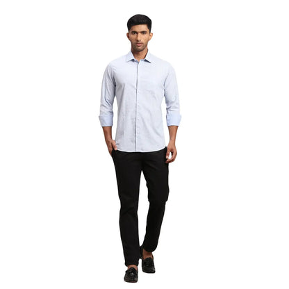 Men Blue Contemporary Fit Print Cotton Full Sleeve Shirts