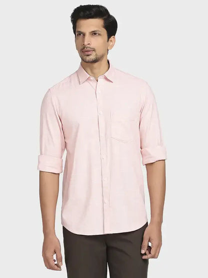 Colorplus Men Brown Yarn Dyed Tailored Fit Cotton Casual Shirt