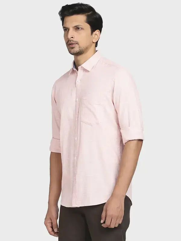 Colorplus Men Brown Yarn Dyed Tailored Fit Cotton Casual Shirt