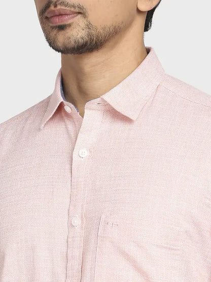 Colorplus Men Brown Yarn Dyed Tailored Fit Cotton Casual Shirt