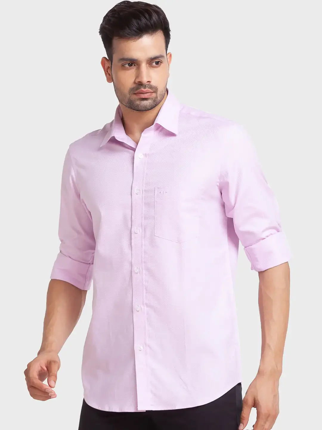 Men Red Tailored Fit Checks Cotton Full Sleeve Shirts