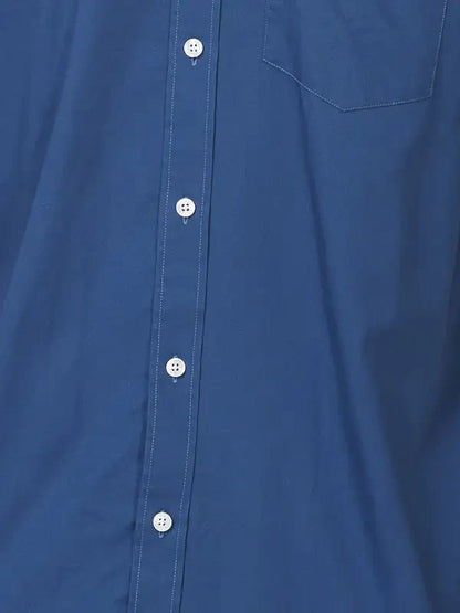 Men Petrol Tailored Fit Solid Cotton Full Sleeve Shirts