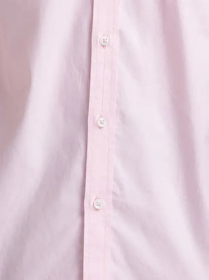 Colorplus Men Pink Warp Chambray Tailored Fit Cotton Casual Shirt