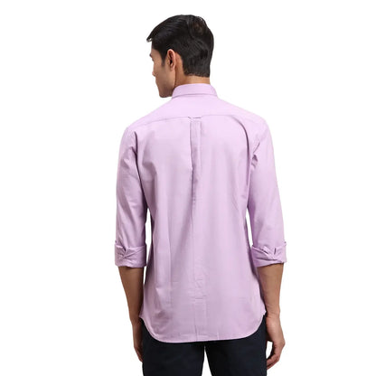 Colorplus Men Purple Warp Chambray Regular Fit Cotton Casual Shirt