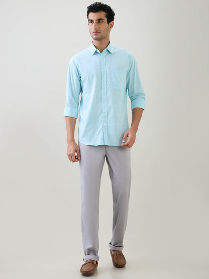 Colorplus Men Green Checks Regular Fit Cotton Full Sleeve Casual Shirt