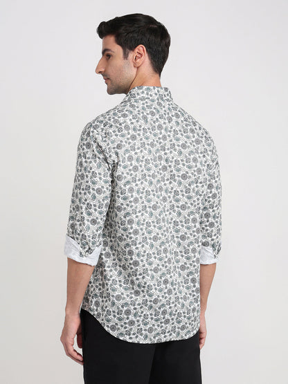 Colorplus Men Brown Printed Regular Fit Cotton Full Sleeve Casual Shirt